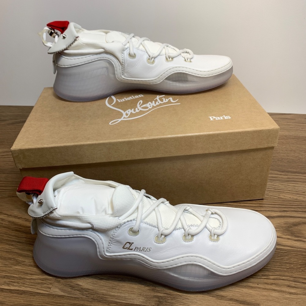 Christian Louboutin CL Studded Arpoador White Suede Sneakers 12 EU 45